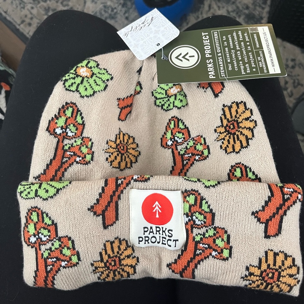 Parks Project Mushroom beanie knit hat